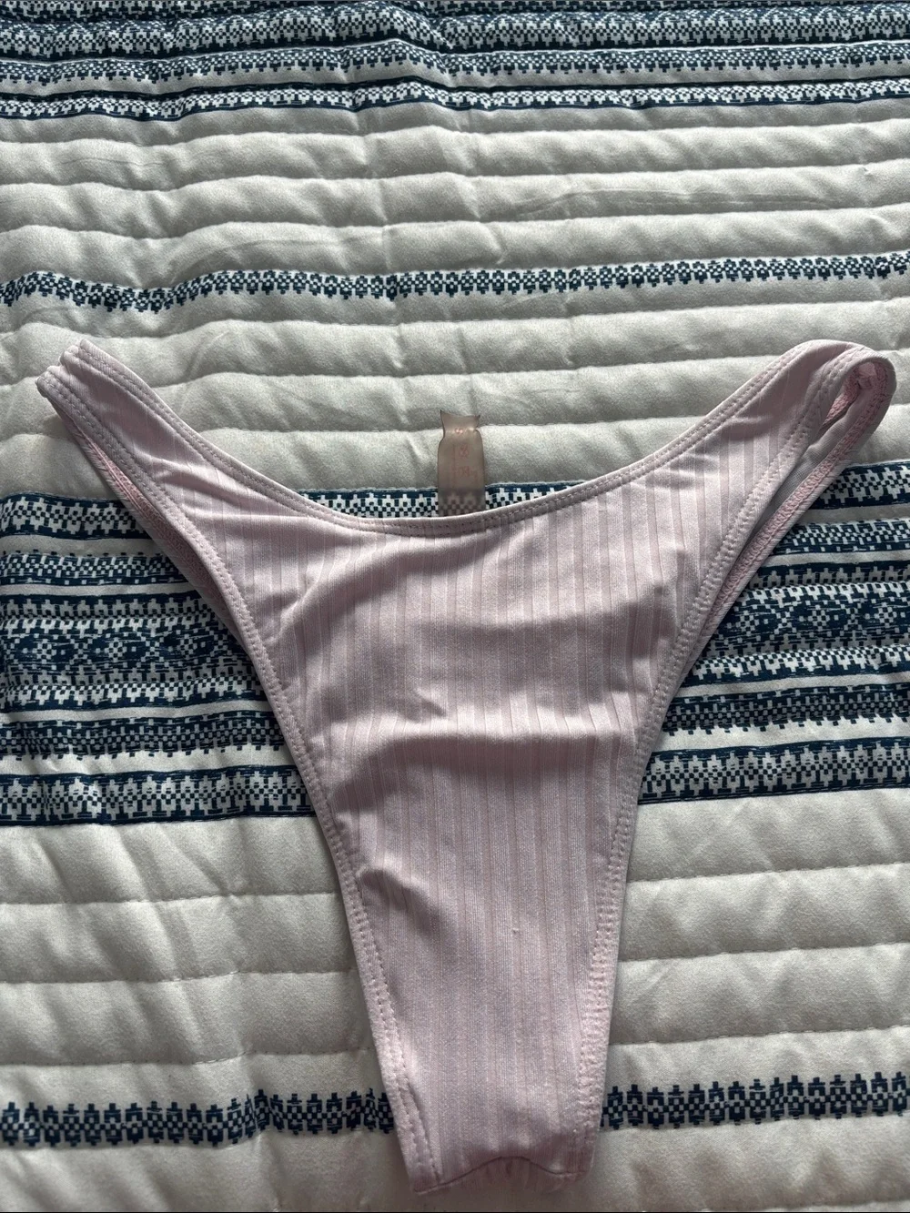 Aerie Women’s Ribbed Light Pink Bikini Bottom - Classic Cut